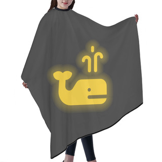 Personality  Blue Whale Yellow Glowing Neon Icon Hair Cutting Cape