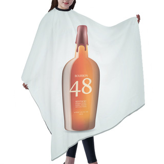 Personality  Whiskey Bourbon Bottle - Vector Illustration Hair Cutting Cape