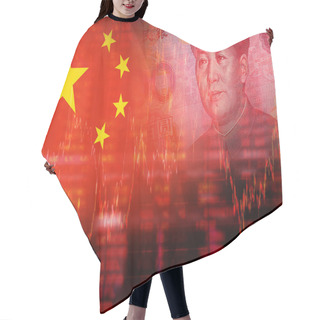 Personality  Flag Of China With Face Of Mao Zedong On RMB (Yuan) 100 Bill Hair Cutting Cape