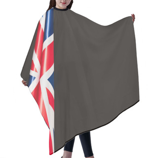 Personality  National Flag Of United Kingdom With Red Cross Isolated On Black With Copy Space  Hair Cutting Cape