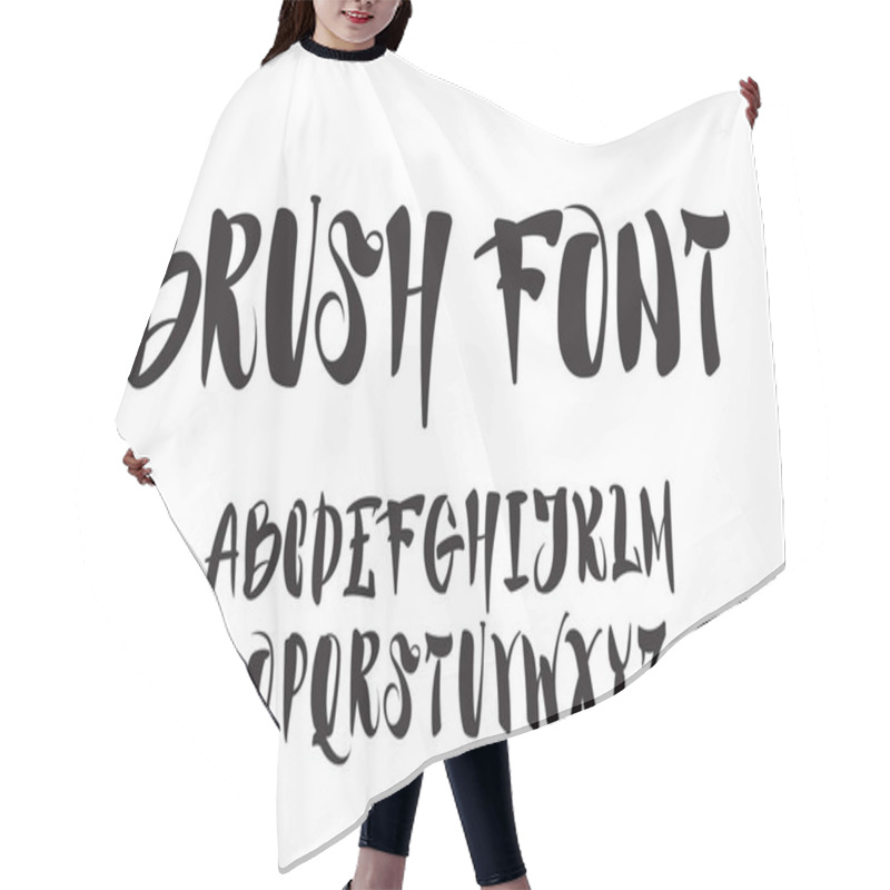 Personality  Vector Handwritten Brush Script. Black Letters Isolated On White Background. Hair Cutting Cape