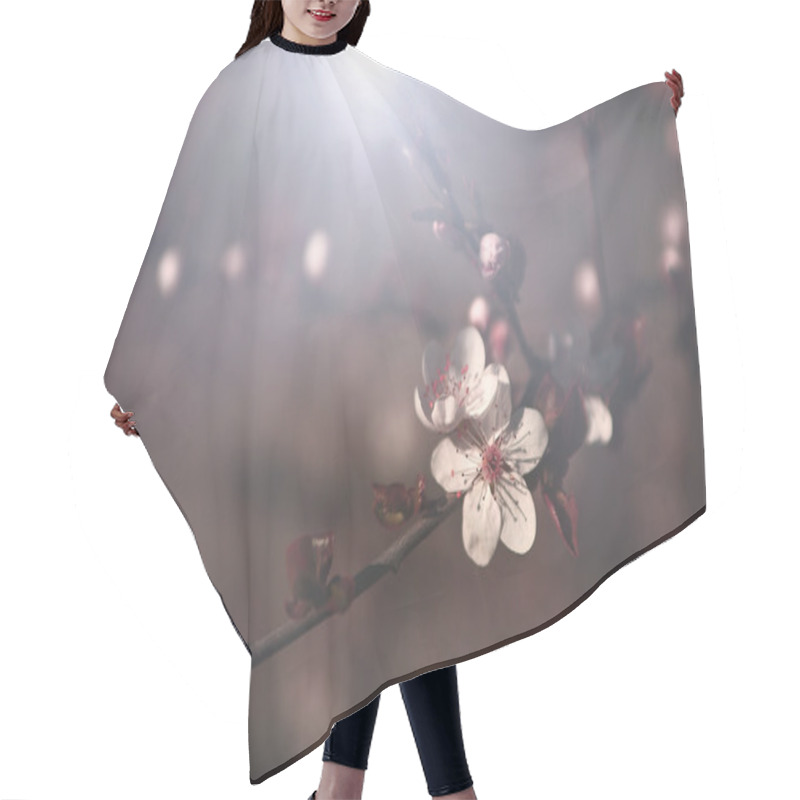 Personality  Vintage Cherry Blossom Hair Cutting Cape
