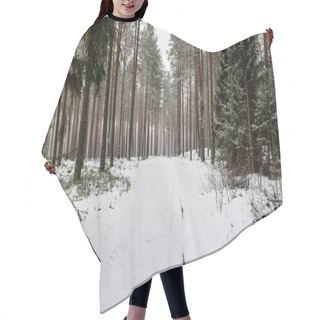 Personality  Snowy Winter Forest In Mist Hair Cutting Cape