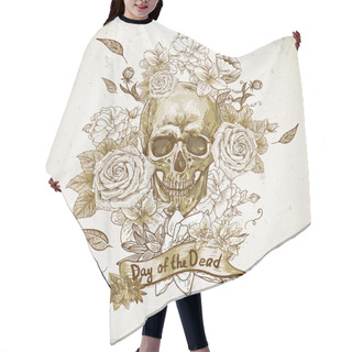 Personality  Skull With Roses Day Of The Dead Hair Cutting Cape