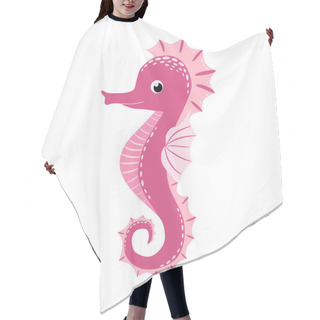 Personality  Seahorse, Scandinavian Style Hippocampus, Hand Drawn, Beautiful Detailed Pink Hair Cutting Cape