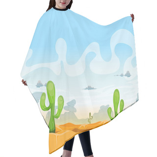 Personality  Seamless Western Desert Landscape For Ui Game Hair Cutting Cape