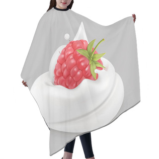 Personality  Whipped Cream And Raspberries, Vector Icon Hair Cutting Cape
