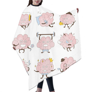 Personality  Brain Different Activities And Emoticons Icon Set Hair Cutting Cape
