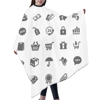 Personality  E-commerce Icons Set Hair Cutting Cape