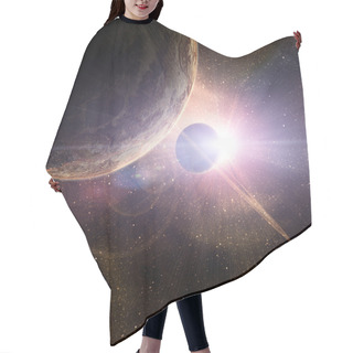 Personality  Planet With Rings Hair Cutting Cape