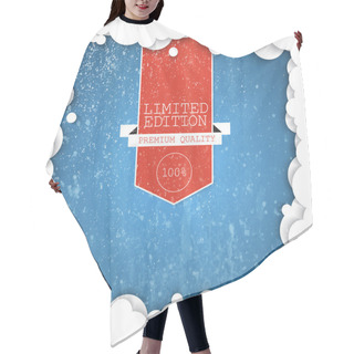 Personality  Vector Label Limited Edition On Snow Background Hair Cutting Cape