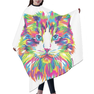 Personality  Adorable Colorful Cat Illustration. Cat Vector. Cat Art. Cat Drawing Hair Cutting Cape