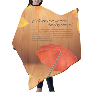 Personality  Retro Autumn With Leaves And An Umbrella. Hair Cutting Cape