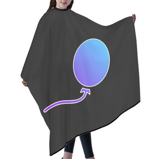 Personality  Balloon Black Oval Shape Blue Gradient Vector Icon Hair Cutting Cape