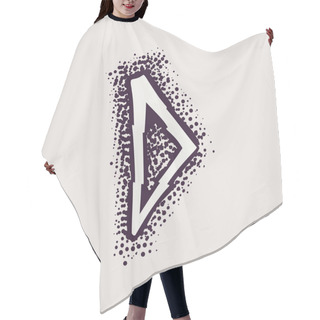Personality  Letter D Rune Logo On The Dots Background. Hair Cutting Cape