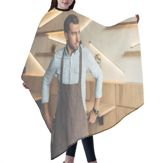 Personality  Worker Wearing Apron Hair Cutting Cape
