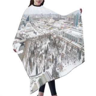 Personality  Yekaterinburg Aerial Panoramic View At Winter In Cloudy Day. Ekaterinburg Is The Fourth Largest City In Russia Located In The Eurasian Continent On The Border Of Europe And Asia. Yekaterinburg, Russia Hair Cutting Cape