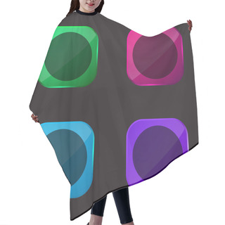 Personality  Black Circle Four Color Glass Button Icon Hair Cutting Cape