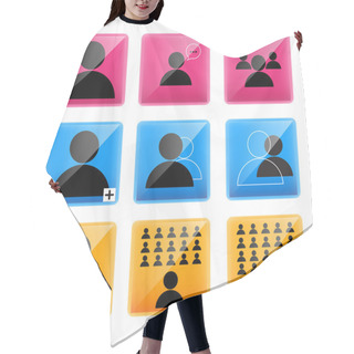 Personality  Business Man Vector Icons Hair Cutting Cape