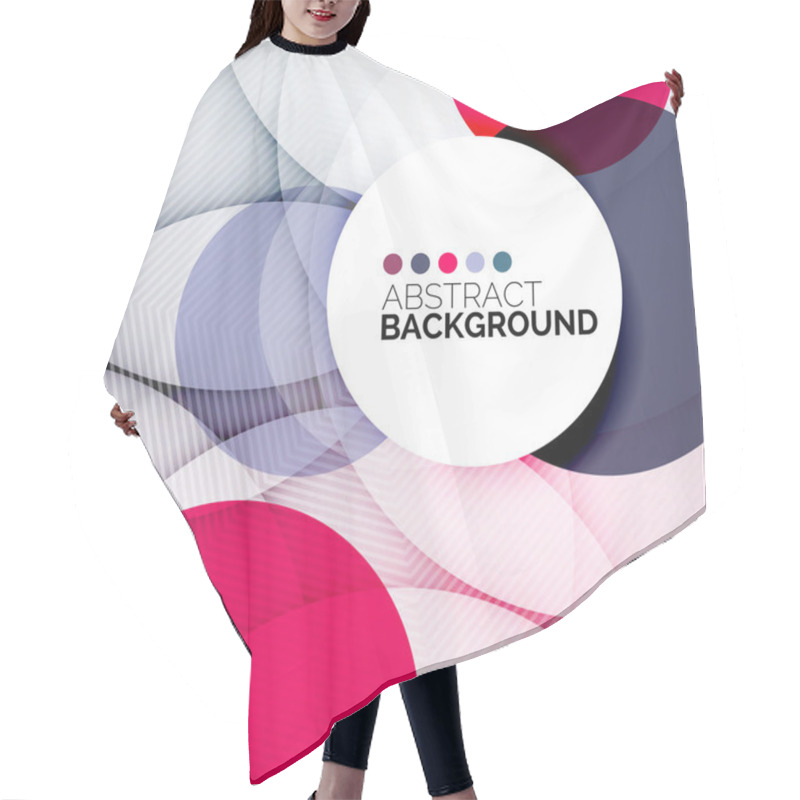 Personality  Colorful Circles Modern Abstract Composition Hair Cutting Cape