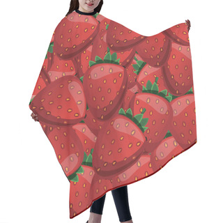 Personality  Colorful Vector Illustration Of Colorful Background With Hand Drawn Fruits. Strawberries Pattern  Hair Cutting Cape