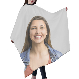 Personality  Happy Woman Smiling Hair Cutting Cape