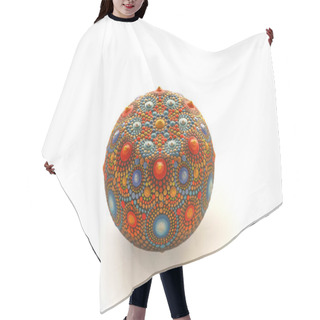 Personality  Beautiful Hand Painted Mandala On White Background, Isolated Hair Cutting Cape