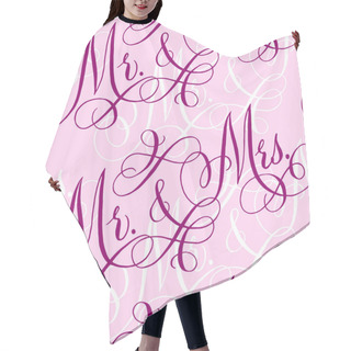 Personality  Wedding Calligraphy Seamless Pattern Hair Cutting Cape