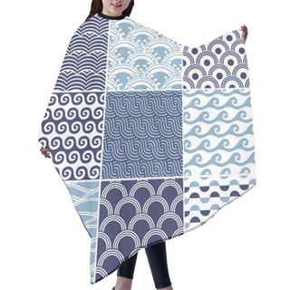 Personality  Seamless Ocean Wave Pattern Hair Cutting Cape