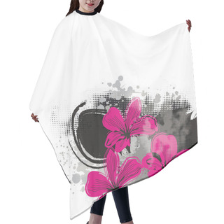 Personality  Grunge Floral Card Hair Cutting Cape