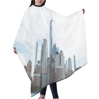 Personality  MANHATTAN, NEW YORK, USA - OCTOBER 8, 2018: Beautiful Panoramic View Of Manhattan And Atlantic Ocean, New York, Usa Hair Cutting Cape