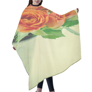Personality  Orange Roses With Textured Background Hair Cutting Cape