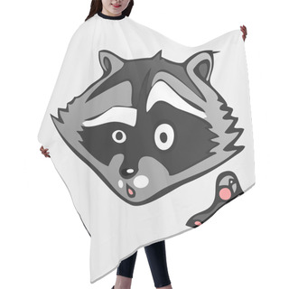 Personality  Vector Illustration Of Cute Raccoon. Hair Cutting Cape