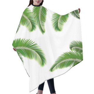 Personality  Set Of Palm Leaves On White Background Hair Cutting Cape