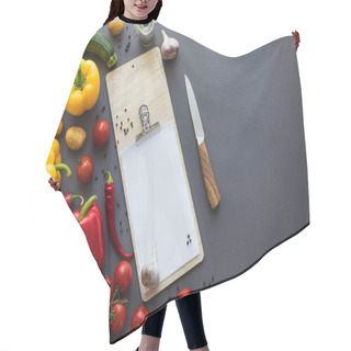 Personality  Vegetables With Blank Paper And Cutting Board Hair Cutting Cape