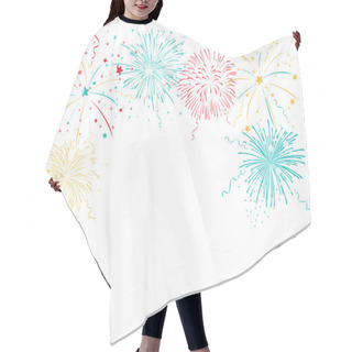 Personality  Colorful Fireworks Background Hair Cutting Cape