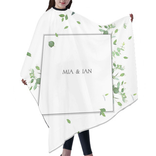 Personality  Herbal Minimalistic Square Vector Frame Hair Cutting Cape