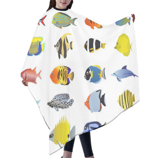 Personality  Set Of Tropical Fishes Hair Cutting Cape