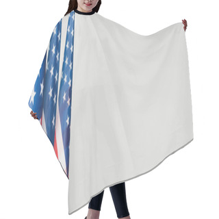 Personality  Red And Blue Flags Of America With Stars And Stripes Isolated On Grey, Banner Hair Cutting Cape