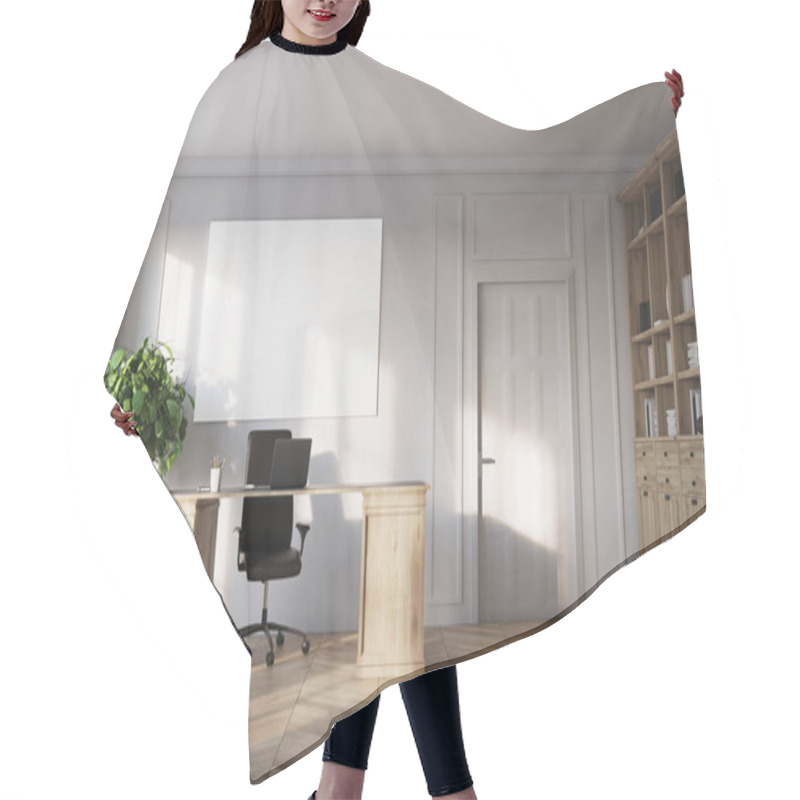 Personality  CEO Office Interior, Poster, Bookcase Hair Cutting Cape