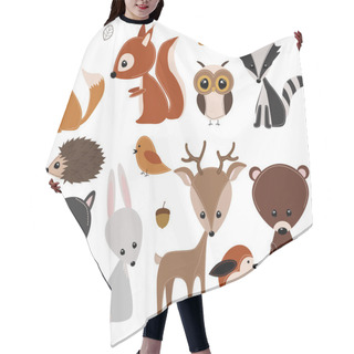 Personality  Set Of Isolated Forest Animals - Vector Illustration, Eps Hair Cutting Cape