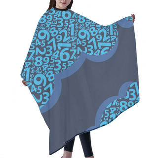 Personality  Blue Wallpaper With Numbers Hair Cutting Cape
