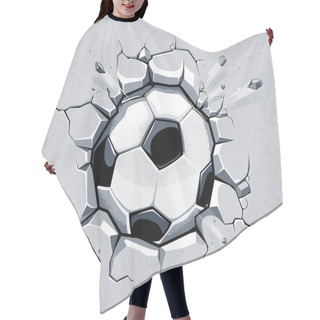 Personality  Soccer Ball And Old Plaster Wall Damage. Vector Illustration Hair Cutting Cape