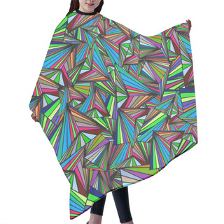 Personality  Background Consisting Of Triangles Of Different Colors.  Hair Cutting Cape