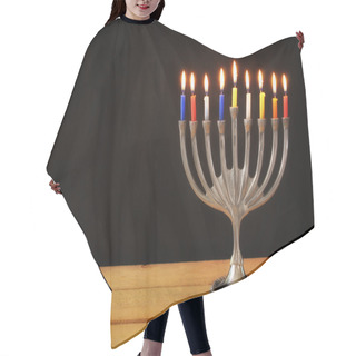 Personality  Jewish Holiday Hanukkah With Menorah Hair Cutting Cape