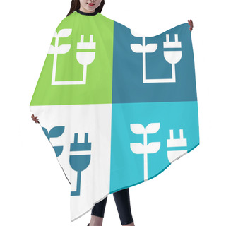 Personality  Bioenergy Flat Four Color Minimal Icon Set Hair Cutting Cape
