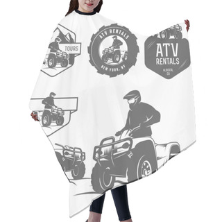 Personality  Set Of ATV Labels, Badges And Design Elements Hair Cutting Cape
