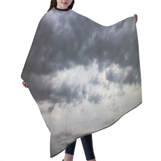 Personality  Sky Texture With Dramatic Rain Clouds Spread Hair Cutting Cape