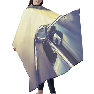 Personality  Blurred Road And Car, Speed Motion Background Hair Cutting Cape