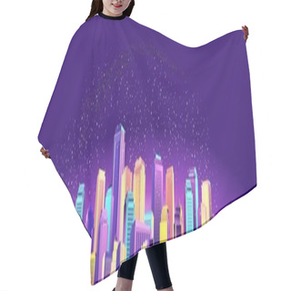 Personality  Vector Banner Night City Hair Cutting Cape